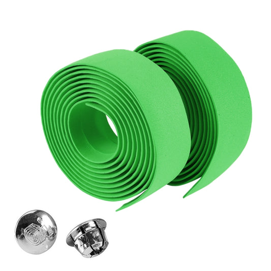 1 Pair Cycling Road Bike Sports Bicycle Cork Handlebar Tape Wrap + 2 Bar Plug(Green) - Bicycle Grips by buy2fix | Online Shopping UK | buy2fix