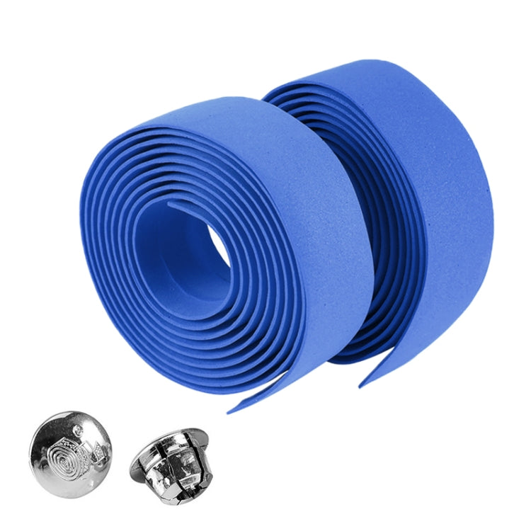 1 Pair Cycling Road Bike Sports Bicycle Cork Handlebar Tape Wrap + 2 Bar Plug(Blue) - Bicycle Grips by buy2fix | Online Shopping UK | buy2fix