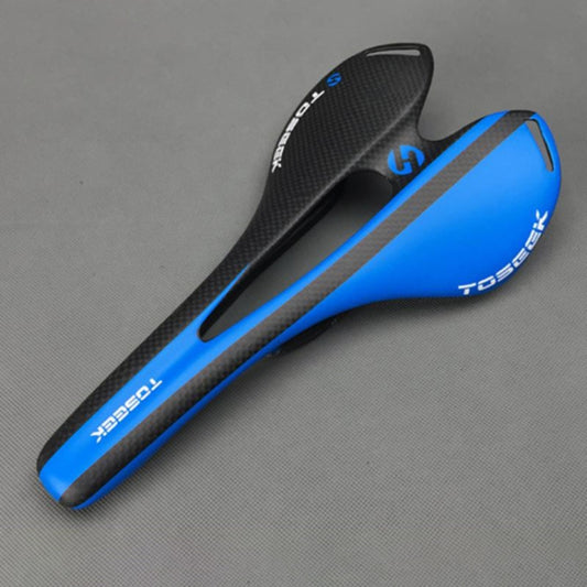 TOSEEK Road Bike Carbon Fiber Seat Bicycle Hollow Seat Saddle, 3K Texture + Extinction(Blue) by TOSEEK