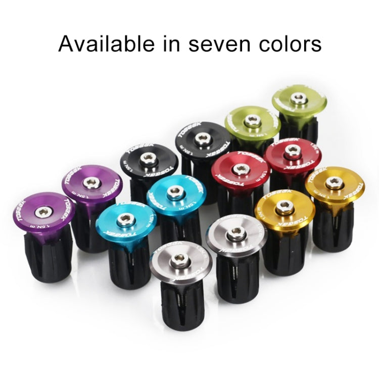 TOSEEK 1 Pair Mountain Bike Handlebar Grips Caps End Plug Aluminum Alloy Bicycle Bar Ends Plug (Green) - Bicycle Grips by TOSEEK | Online Shopping UK | buy2fix