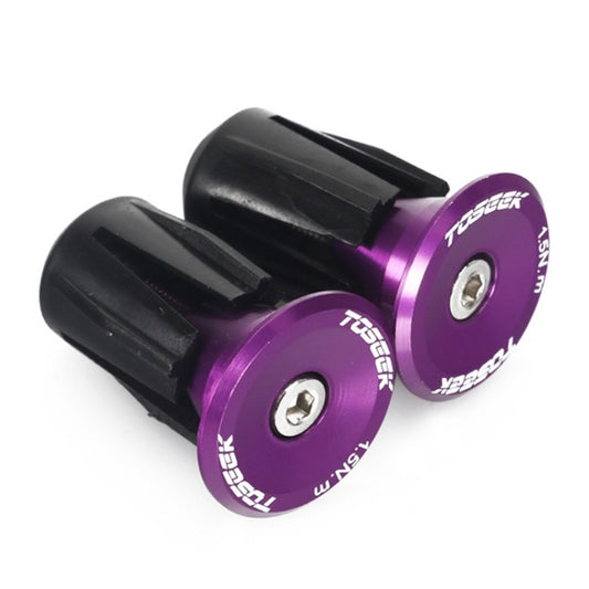 TOSEEK 1 Pair Mountain Bike Handlebar Grips Caps End Plug Aluminum Alloy Bicycle Bar Ends Plug (Purple) by TOSEEK