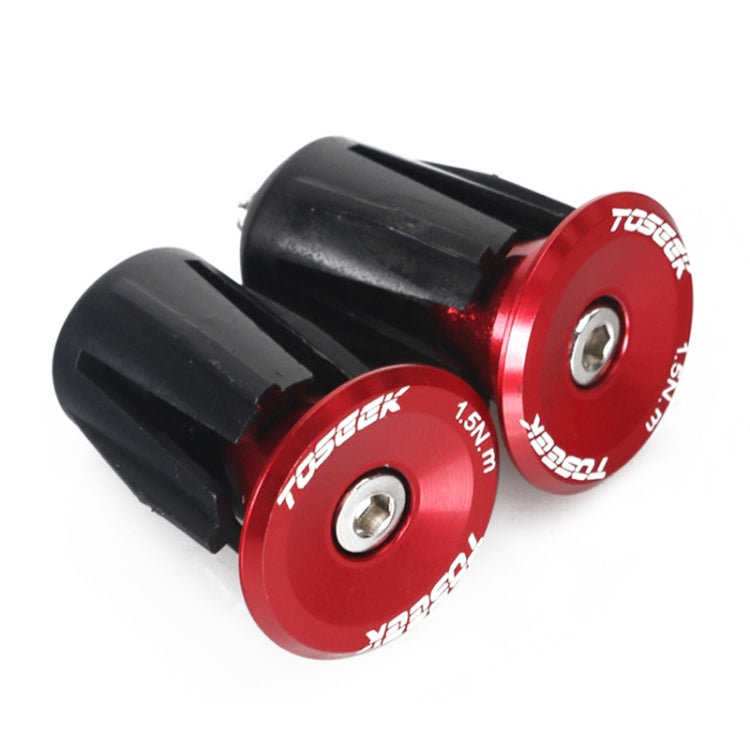 TOSEEK 1 Pair Mountain Bike Handlebar Grips Caps End Plug Aluminum Alloy Bicycle Bar Ends Plug (Red) - Outdoor & Sports by TOSEEK | Online Shopping UK | buy2fix