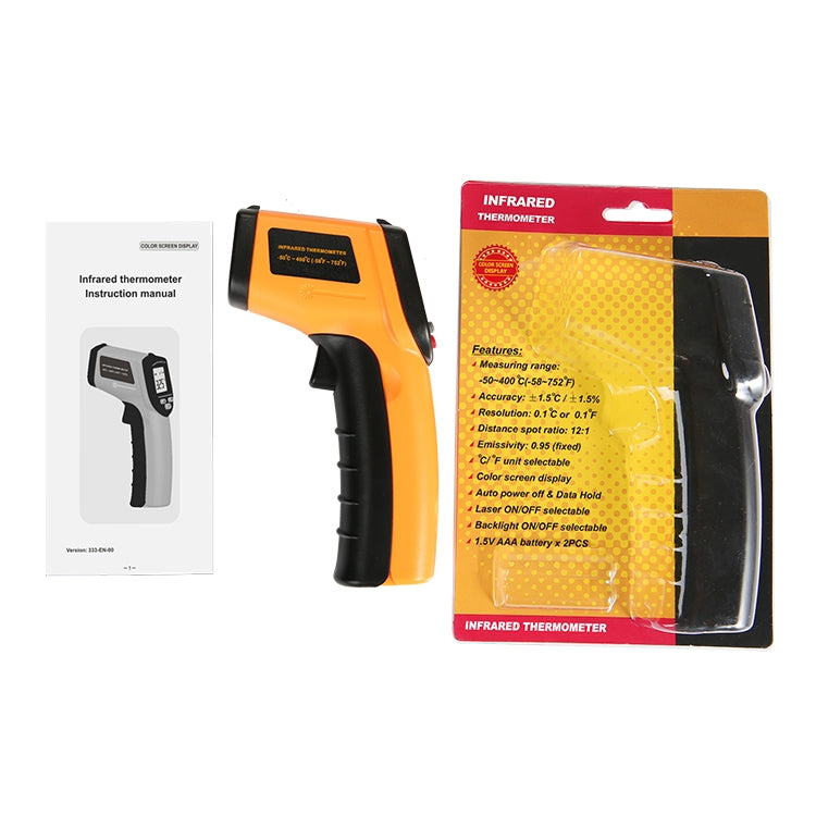 GM333 Portable Digital Laser Point Infrared Thermometer, Temperature Range: -50-400 Celsius Degree - Thermostat & Thermometer by buy2fix | Online Shopping UK | buy2fix