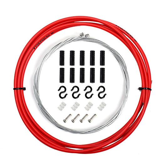 7 in 1 Universal PVC Bicycle Variable Speed Cable Tube Set(Red) by buy2fix