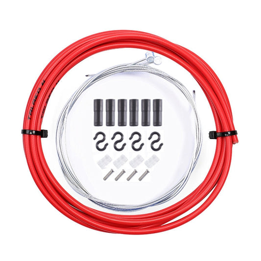 7 in 1 Cylindrical Head PVC Brake Cable Tube Set for Mountain Bike (Red) by buy2fix