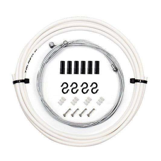 7 in 1 Mushroom Head PVC Brake Cable Tube Set for Road Bike (White) by buy2fix