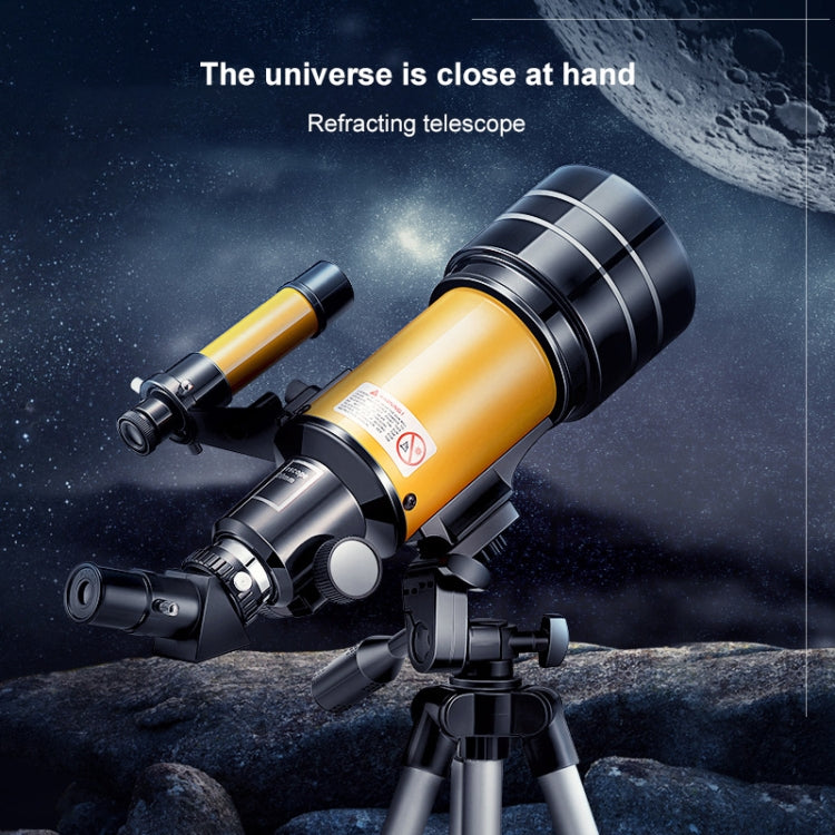 High-definition Stargazing Refracting Astronomical Telescope(Black Yellow) by buy2fix