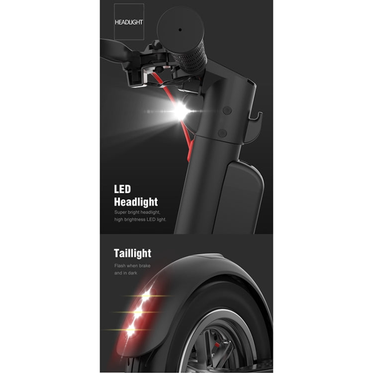 X8 Outdoor Waterproof Foldable Electric Scooter with 10 inch Vacuum Tires & LCD Display & LED Lights & 10AH Lithium Battery, Load-bearing: 20-100kg (Black) - Electric Scooters by buy2fix | Online Shopping UK | buy2fix