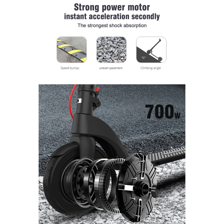 X8 Outdoor Waterproof Foldable Electric Scooter with 10 inch Vacuum Tires & LCD Display & LED Lights & 10AH Lithium Battery, Load-bearing: 20-100kg (Black) - Electric Scooters by buy2fix | Online Shopping UK | buy2fix