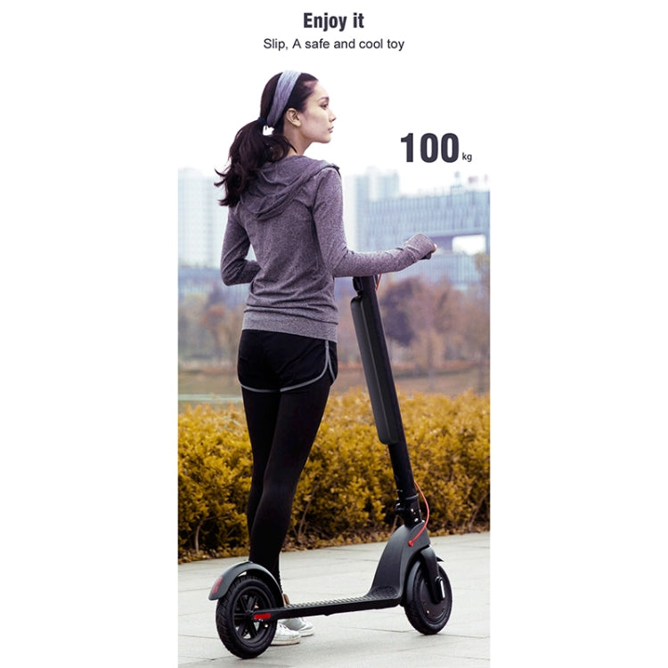 X8 Outdoor Waterproof Foldable Electric Scooter with 10 inch Vacuum Tires & LCD Display & LED Lights & 10AH Lithium Battery, Load-bearing: 20-100kg (Black) - Electric Scooters by buy2fix | Online Shopping UK | buy2fix