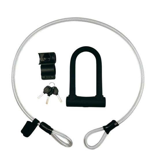 BIKERSAY BK020A Bicycle Anti-theft U-shaped Lock, With Wire Rope by BIKERSAY