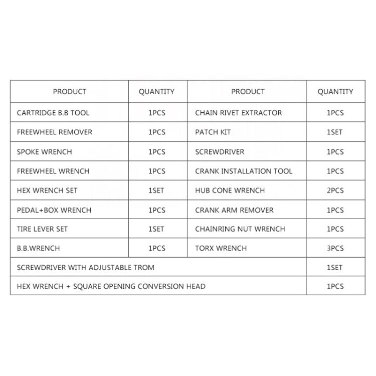 BIKERSAY BT001B Bicycle Toolbox Set Mountain Bike Repair Tool Kit by BIKERSAY