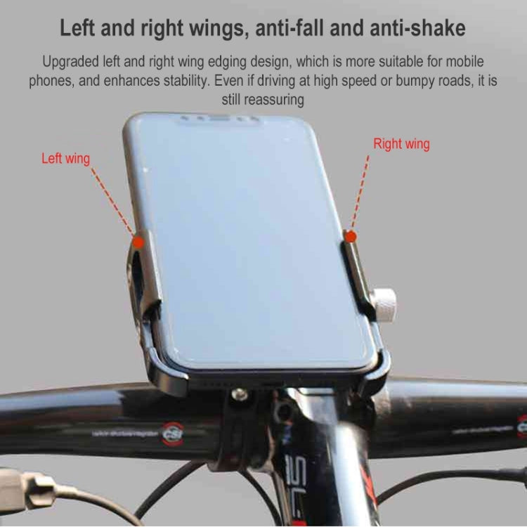 BIKERSAY MP008 Bike Motorcycle Aluminum Alloy Phone Holder Handlebar Clips (Titanium Color) - Holders by BIKERSAY | Online Shopping UK | buy2fix