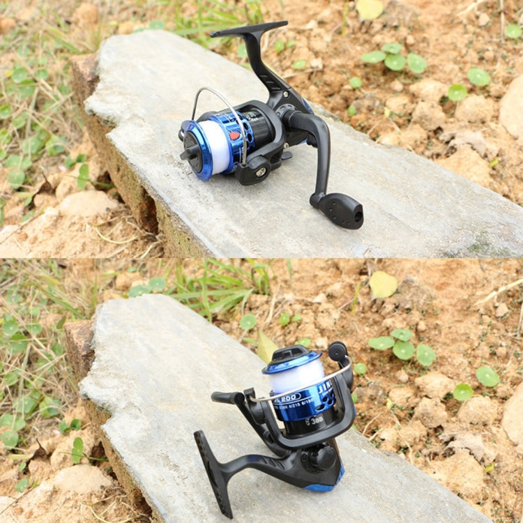 JL200 Plating Plastic 3 Ball Bearings Handle Fishing Spinning Reel with Transparent Lines(Gold) - Outdoor & Sports by buy2fix | Online Shopping UK | buy2fix