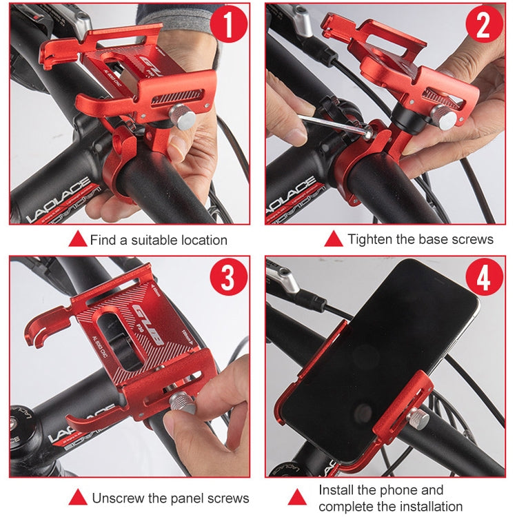 GUB P30 Aluminum Bike Phone Holder(Red) by GUB