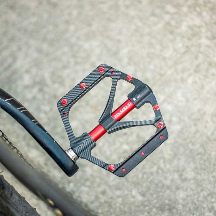 PROMEND PD-M82-TI 1 Pair Mountain Bicycle Titanium Alloy Shaft 3-Bearings Wide Pedals (Silver) by PROMEND