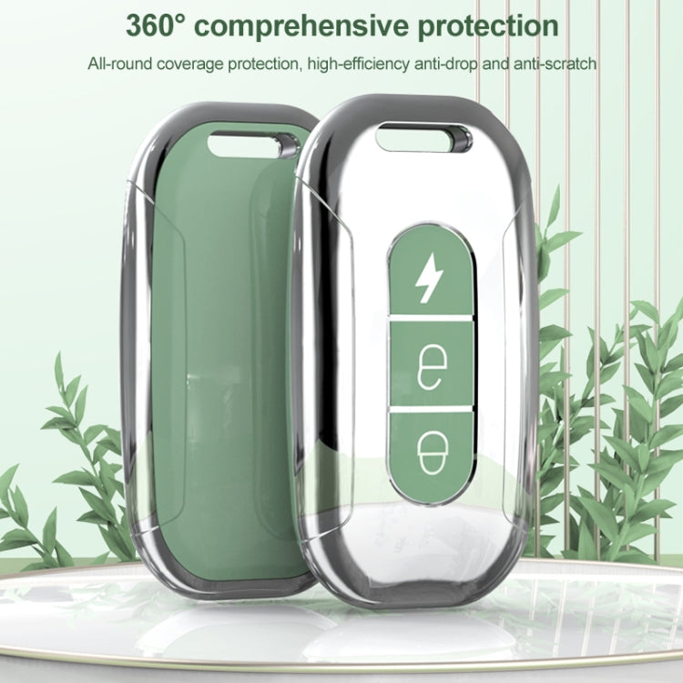 Electric Vehicle Key Electroplated TPU Case For AIMA C (White) - Car Key Cases by buy2fix | Online Shopping UK | buy2fix