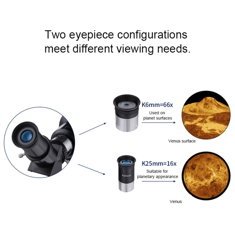 WR852-3 16x/66x70 High Definition High Times Astronomical Telescope with Tripod & Phone Fixing Clip & Moon Filter(Dark Blue) by buy2fix