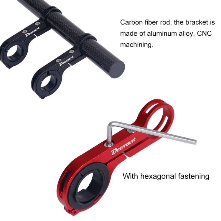 HLD-208 Mountainous Bicycle Carbon Fiber Handlebar Extension Frame Flashlight Bracket (Black) - Bicycle Grips by buy2fix | Online Shopping UK | buy2fix