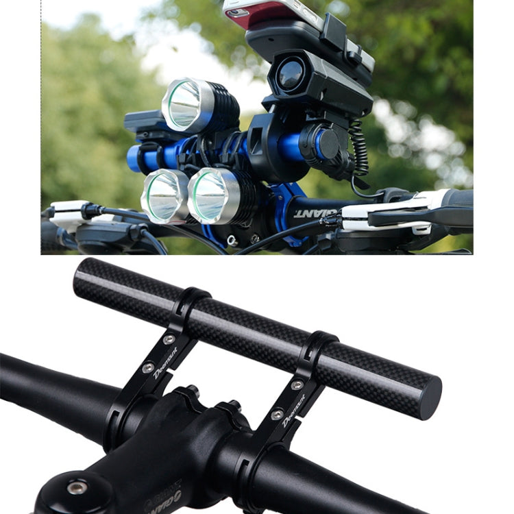 HLD-208 Mountainous Bicycle Carbon Fiber Handlebar Extension Frame Flashlight Bracket (Black) - Bicycle Grips by buy2fix | Online Shopping UK | buy2fix