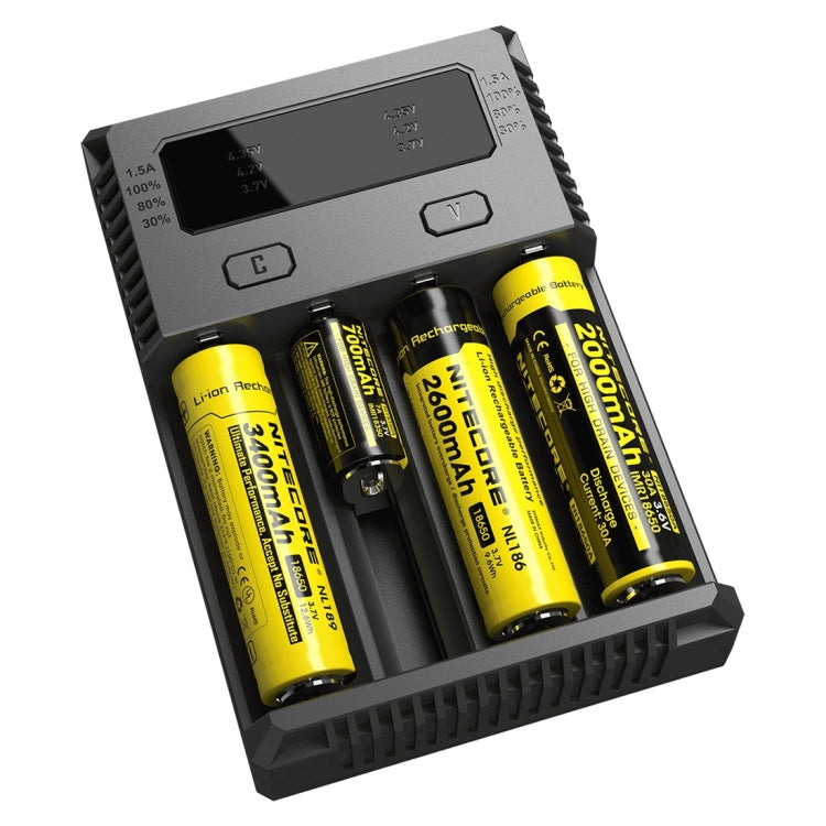 Nitecore NEW i4 Intelligent Digi Smart Charger with LED Indicator for 14500, 16340 (RCR123), 18650, 22650, 26650, Ni-MH and Ni-Cd (AA, AAA) Battery - Charger & Converter by buy2fix | Online Shopping UK | buy2fix