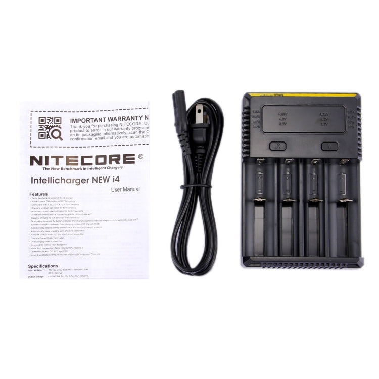 Nitecore NEW i4 Intelligent Digi Smart Charger with LED Indicator for 14500, 16340 (RCR123), 18650, 22650, 26650, Ni-MH and Ni-Cd (AA, AAA) Battery - Charger & Converter by buy2fix | Online Shopping UK | buy2fix