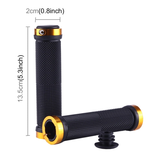 OQSPORT 2 PCS Bike Hand Grips Bilateral Lock Straight Barrel MTB Bicycle Anti-slip Handlebar Grips(Gold) by buy2fix