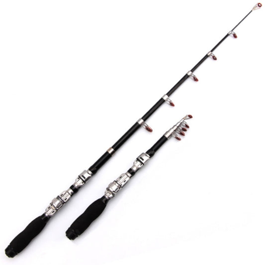 36cm Portable Telescopic Sea Fishing Rod Mini Fishing Pole, Extended Length : 2.1m, Black Clip Reel Seat - Fishing Rods & Accessories by buy2fix | Online Shopping UK | buy2fix