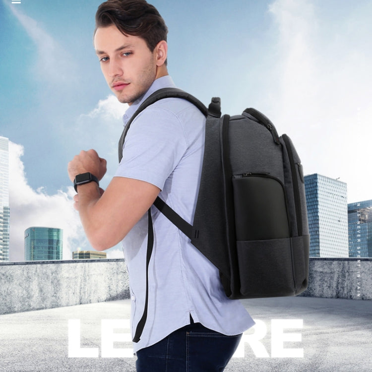 Bopai 851-014518 Business Waterproof Three-layer Large Capacity Double Shoulder Bag,with USB Charging Port, Size: 37x21x47.5cm (Black) by Bopai