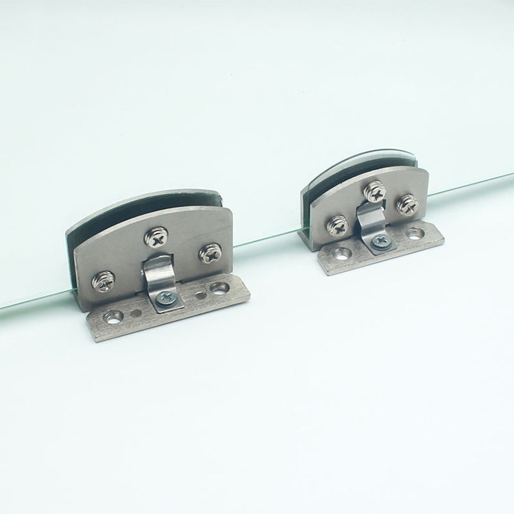 Open Hole Free Brushed Surface Glass Hinge, Size: S, 3-7mm - Furniture Accessories by buy2fix | Online Shopping UK | buy2fix