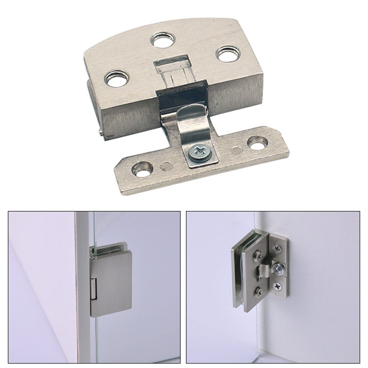 Open Hole Free Brushed Surface Glass Hinge, Size: S, 3-7mm - Furniture Accessories by buy2fix | Online Shopping UK | buy2fix