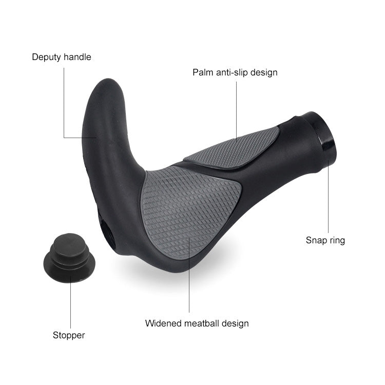 DEEMOUNT BGP110 Mountain Bike Bicycle Rubber Handlebar Cover, Horn Version - Bicycle Grips by buy2fix | Online Shopping UK | buy2fix