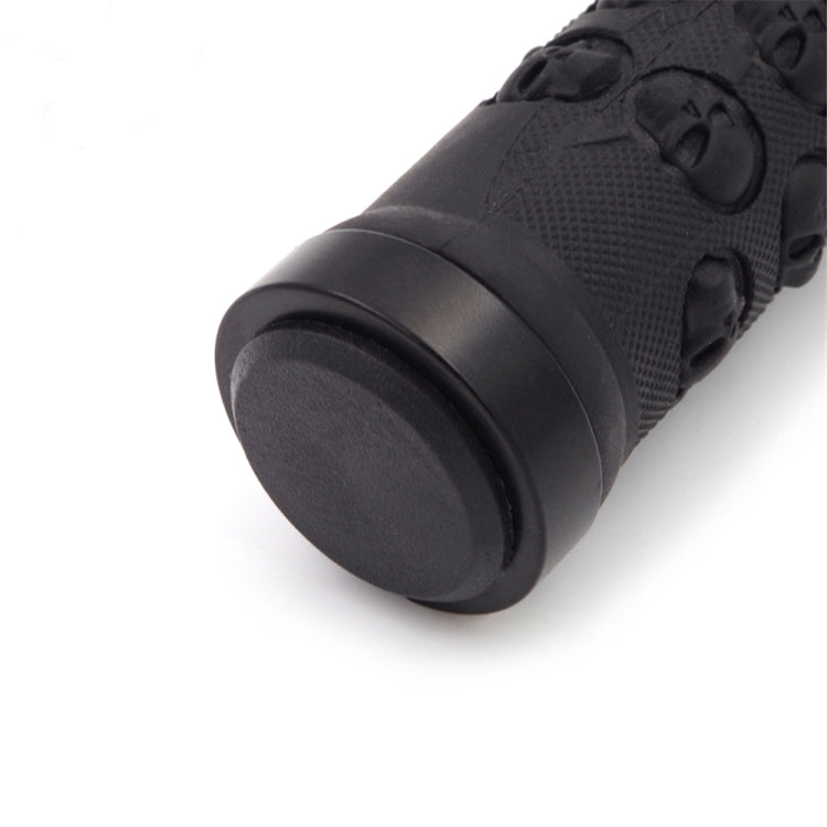 1 Pair AG23 Skull Style Bicycle MTB Bike Lock-on Rubber Handlebar Grips(Red) - Bicycle Grips by buy2fix | Online Shopping UK | buy2fix