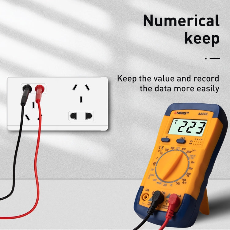 ANENG A830L Handheld Multimeter Household Electrical Instrument(White Grey) by ANENG