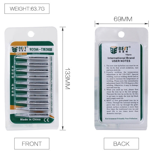 10 PCS BEST Lead Free Series Soldering Tip Welding Contact Head 900M-T-B by BEST