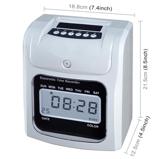 LCD Screen Electronic Time Clock Paper Card English Attendance Machine Punch Machine, Support Music Bell - Others by buy2fix | Online Shopping UK | buy2fix