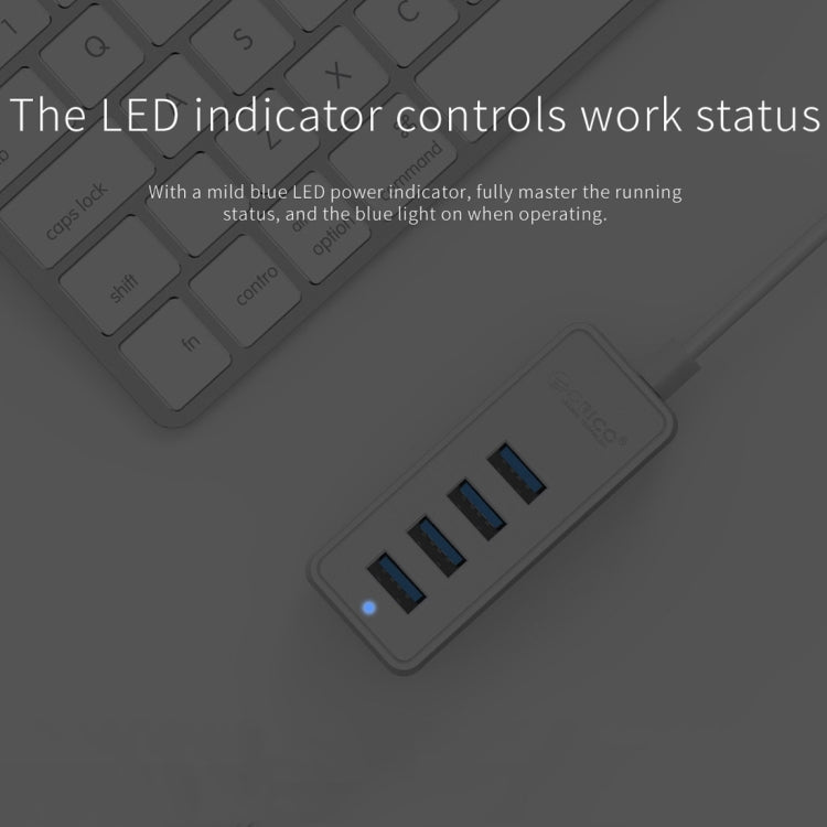 ORICO W5P-U3-100 4-Port USB 3.0 Desktop HUB with 100cm Micro USB Cable Power Supply(Black) by ORICO