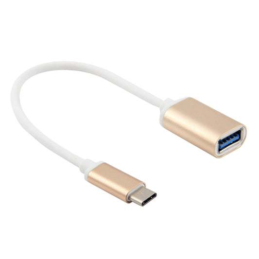 20cm Metal Head USB 3.1 Type-c Male to USB 3.0 Female Adapter Cable(Gold) by buy2fix