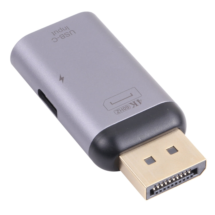 2 in 1 4K 60Hz DP Male to USB-C / Type-C Charging + USB-C / Type-C Female Adapter - by buy2fix | Online Shopping UK | buy2fix