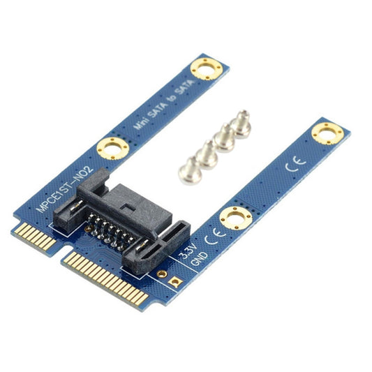 Mini PCI-E mSATA SSD to SATA 7 Pin MPCIe Extension Adapter Card (Blue) - Add-on Cards by buy2fix | Online Shopping UK | buy2fix