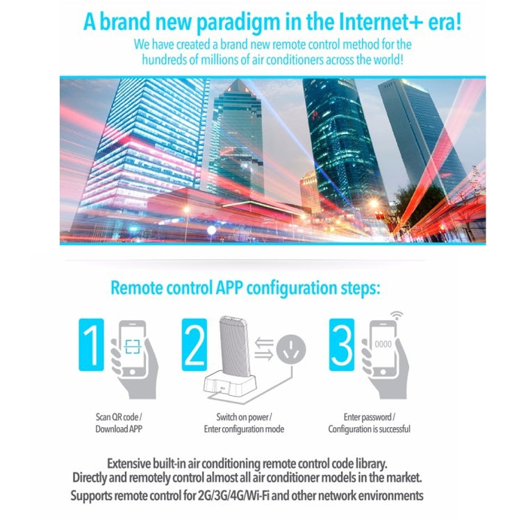 CHUNGHOP K-380EW WiFi Smart Universal LCD Air-Conditioner Remote Control with Holder, Support 2G / 3G / 4G / WiFi Network(White) - Air-Conditioner by CHUNGHOP | Online Shopping UK | buy2fix