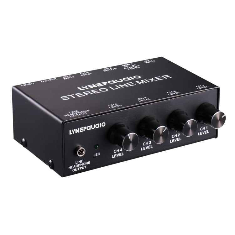 LINEPAUDIO B895 Five-channel Stereo Microphone Mixer with Earphone Monitoring(Black) - by buy2fix | Online Shopping UK | buy2fix