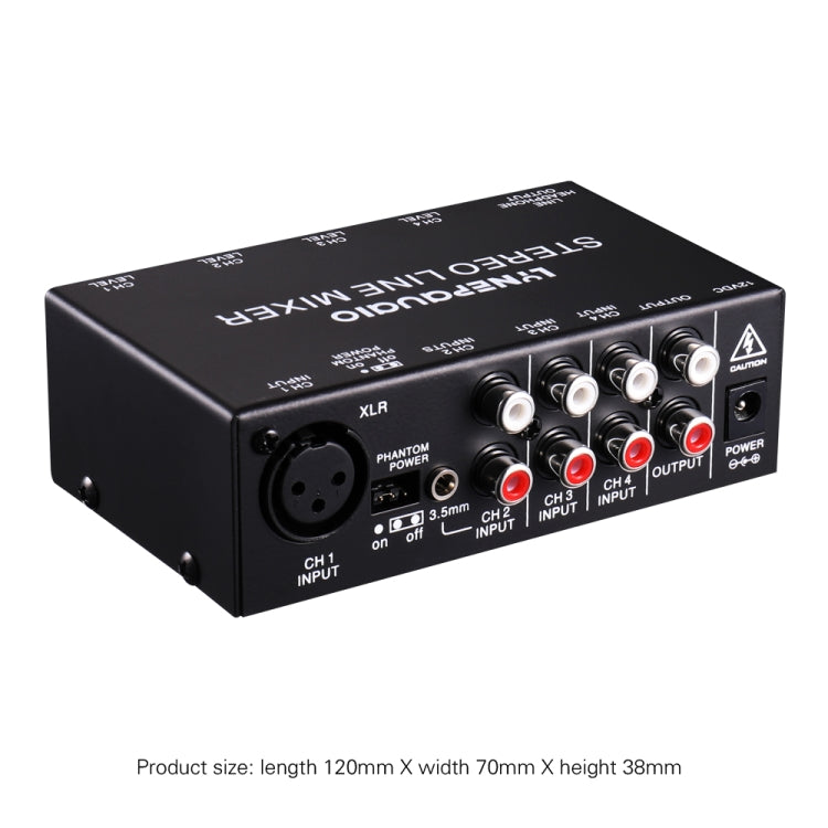 LINEPAUDIO B895 Five-channel Stereo Microphone Mixer with Earphone Monitoring(Black) - by buy2fix | Online Shopping UK | buy2fix