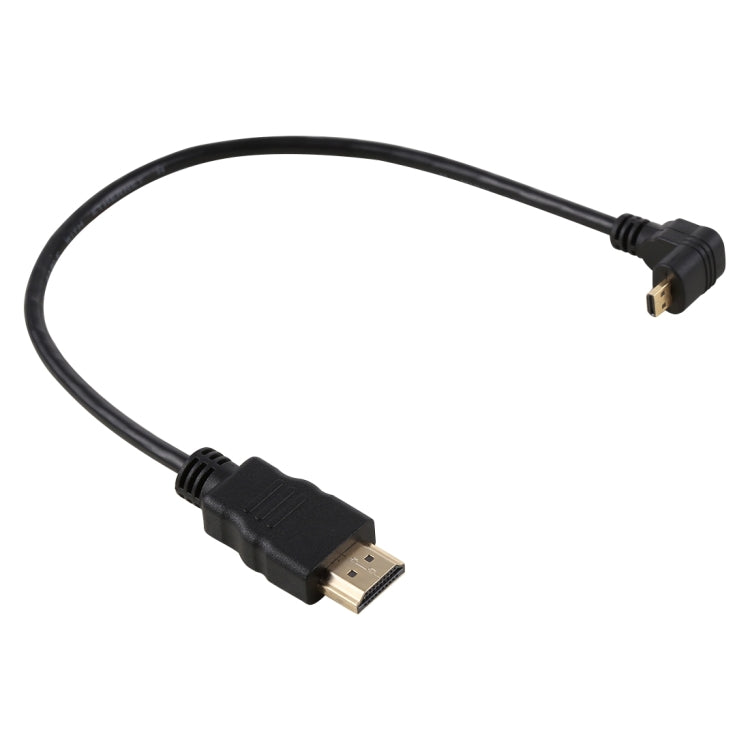 30cm 4K HDMI Male to Micro HDMI Positive Angled Male Gold-plated Connector Adapter Cable - by buy2fix | Online Shopping UK | buy2fix