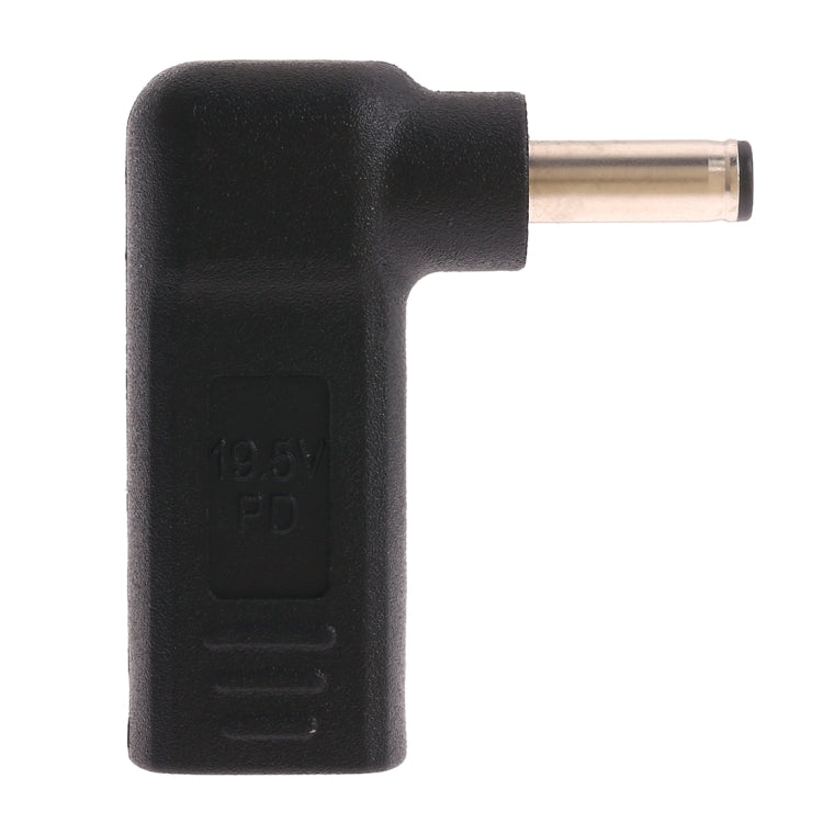 USB-C / Type-C Female to 4.5 x 3.0mm Male Plug Elbow Adapter Connector (Black) - Universal Power Adapter by buy2fix | Online Shopping UK | buy2fix