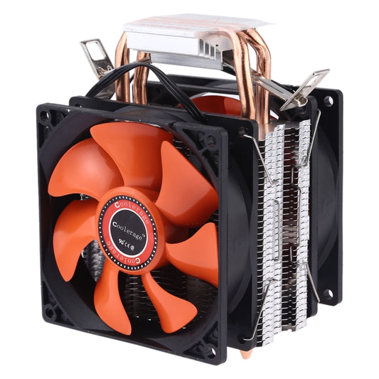 CoolAge AMD CPU Heatsink Hydraulic Bearing Cooling Fan Double Cooling Fan 3 Pin for Intel LGA775 115X AM2 AM3 AM4 FM1 FM2 1366 - Fan Cooling by buy2fix | Online Shopping UK | buy2fix