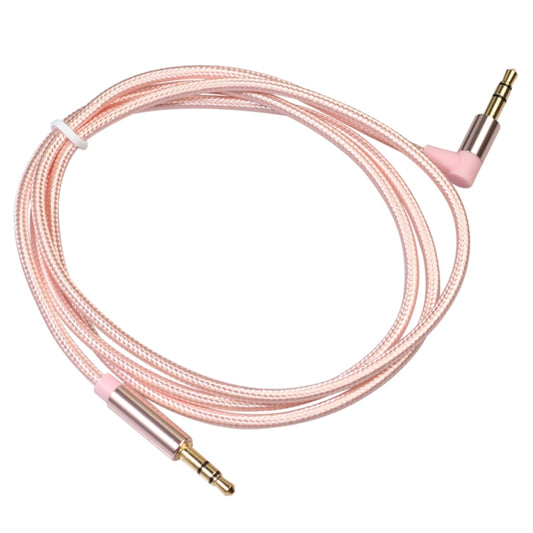 AV01 3.5mm Male to Male Elbow Audio Cable, Length: 1m (Rose Gold) by buy2fix