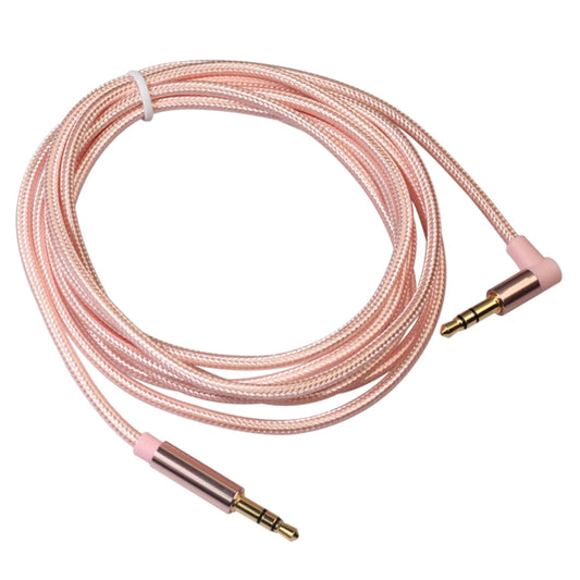 AV01 3.5mm Male to Male Elbow Audio Cable, Length: 2m (Rose Gold) by buy2fix
