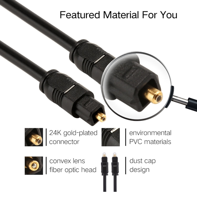 EMK 1m OD4.0mm Toslink Male to Male Digital Optical Audio Cable - Audio Optical Cables by EMK | Online Shopping UK | buy2fix