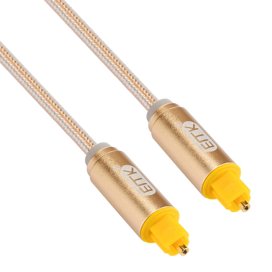 EMK 5m OD4.0mm Gold Plated Metal Head Woven Line Toslink Male to Male Digital Optical Audio Cable(Gold) by EMK